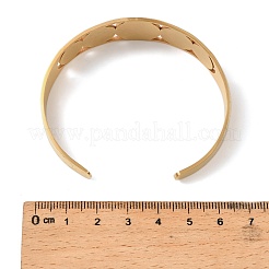 Браслеты-манжеты из нержавеющей стали Religion 201 для женщин BJEW-F507-01G