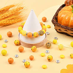 64 шт. круглые и рондельные пищевые экологически чистые силиконовые бусины&nbsp;SIL-SP0001-19F