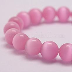 Кошка глаз бисер стрейч браслеты BJEW-F242-8mm-05