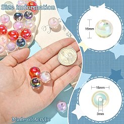 100шт УФ-покрытие прозрачные радужные переливающиеся акриловые бусины TACR-CJ0001-59