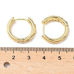 Латунные серьги-кольца из прозрачного кубического циркония&nbsp;EJEW-A132-17G