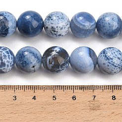 Brins de perles d'agate craquelée au feu naturel (teintes et chauffées)&nbsp;G-K425-A04-14mm