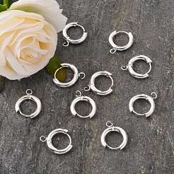 201 фурнитура для сережек-колец Huggie Hoop из нержавеющей стали STAS-P283-01C-S