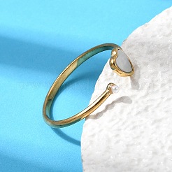 Anillos tipo brazalete de acero inoxidable 304&nbsp;RJEW-G372-01G-01