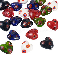 20шт 5 цвета стеклянные бусины Миллефиори ручной работы LAMP-CW0001-10