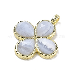 Facettierte Anhänger aus natürlichem blauem Spitzenachat&nbsp;G-A308-01G-07