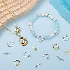 10 шт. 2-х цветные латунные застежки-тоглы&nbsp;KK-BBC0013-27