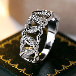 Кольца из сплава с кристаллами и стразами для женщин&nbsp;FS-WGCDF69-02