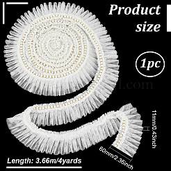 4 ярд плиссированной кружевной отделки из полиэстера OCOR-WH0085-42A