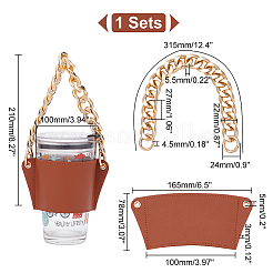 Manchon de tasse réutilisable résistant à la chaleur en cuir pu&nbsp;AJEW-WH0326-39A