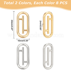 16個 2色 304ステンレススチール リンキングリング  オーバル  ゴールデン·ステンレス鋼色  22x10x2mm  8個/カラー&nbsp;STAS-UN0036-75