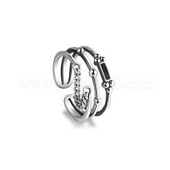 Прямоугольник 925 стерлингового серебра эмаль регулируемые манжеты кольца для женщин FS-WGEEF9E-01