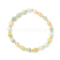 Pulseras elásticas de morganita natural y hematita sintética no magnética para mujeres y hombres.&nbsp;BJEW-JB13681
