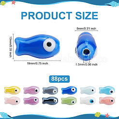 88шт 11 цвета фарфоровые керамические бусины ручной работы PORC-ME0001-01