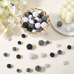 72 шт. 12 вида бусин из смоляных стразов RESI-PA0001-01