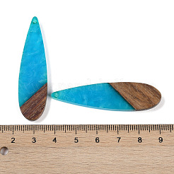 Большие подвески из смолы и дерева WOOD-F015-08C