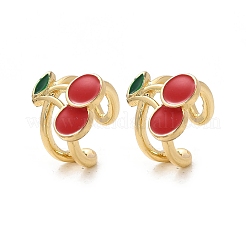 Серьги-манжеты с эмалью из латуни&nbsp;EJEW-Q045-01G