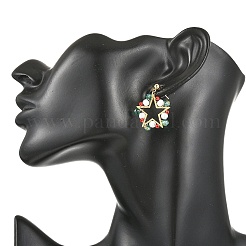 Boucles d'oreilles pendantes en laiton et verre&nbsp;EJEW-TA00824