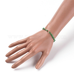 Регулируемые вощеные браслеты из хлопкового шнура X-BJEW-JB05064