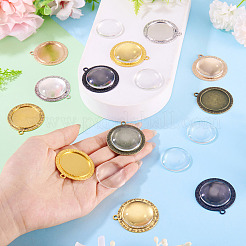 12pcs 6 Farben Legierung Anhänger Cabochon Einstellungen&nbsp;FIND-TA0009-80