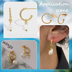 30 шт. круглые серьги-гвоздики из нержавеющей стали 304 STAS-BBC0003-07