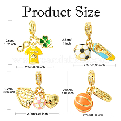 1 Stück Sportthema Messing Emaille Europäische Anhänger Charms&nbsp;KK-YW0002-64