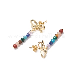 Серьги-гвоздики с бантом из сплава чакра EJEW-JE06378-01