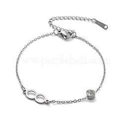 201 браслет-цепочка из нержавеющей стали&nbsp;BJEW-H205-01C-P