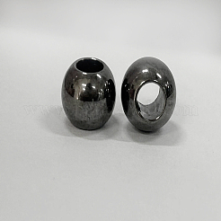 レジンヨーロピアンビーズ  大穴ビーズ  ロンデル  ブラック  12.5x9mm  穴：6~7mm&nbsp;RESI-E027-13A