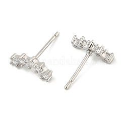 Messing Micro Pave klare Zirkonia Ohrstecker&nbsp;EJEW-R016-26P-15