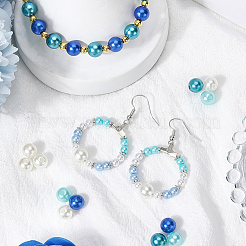 1200 шт. 4 стиля АБС пластик имитация жемчуга круглые бусины&nbsp;DIY-SP0004-65