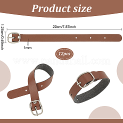 PUレザーの荷物タグストラップ  スーツケースの名札ホルダー  合金バックル  サドルブラウン  200x12.5x1mm&nbsp;AJEW-WH0248-532A