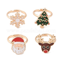 Рождественские мотивы сплав с эмалью регулируемые кольца для пальцев RJEW-Z108-01G
