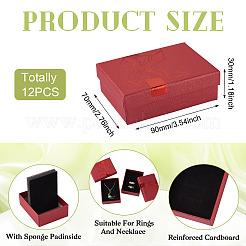 12 шт. подарочные коробки для хранения украшений из бумаги с бантом&nbsp;CBOX-TA0001-14B