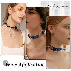 4 stücke 4 arten gothic stil spiked niet imitation leder chocker halsketten&nbsp;NJEW-CL0001-19