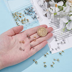 40 шт. 2 цвета фурнитура для сережек-гвоздиков из нержавеющей стали 304 STAS-UN0063-71