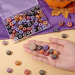 72 Stück 12 Farben Halloween-Thema UV-Beschichtung Harz europäischen Perlen&nbsp;RESI-TA0004-87
