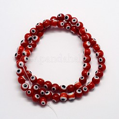 Handgefertigte Murano bösen Blick runde Perle Stränge&nbsp;LAMP-L055-6mm-10
