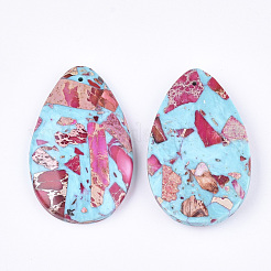 Собранные синтетические имперские яшмы и бирюзовые подвески&nbsp;G-S329-077B