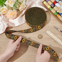 Полиэстеровые ленты в этническом стиле с ромбическим узором&nbsp;OCOR-BC0009-21B