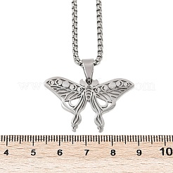 Ожерелья с подвеской в виде бабочки из нержавеющей стали 201 для мужчин и женщин NJEW-K283-24P