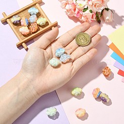 16шт 8 цвета двухцветные прозрачные акриловые бусины OACR-CJ0002-53