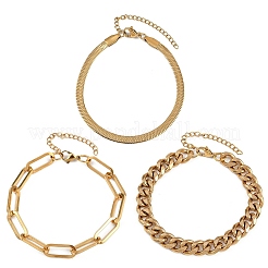 3шт. Набор из 3-х цепочек из нержавеющей стали 304 BJEW-F505-01G