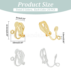 40шт 2 цвета латунные клипсы для серег&nbsp;KK-PH0010-11
