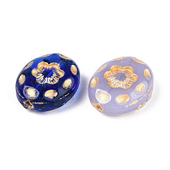 Овал с цветочными стеклянными бусинами GLAA-T025-48M