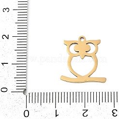 ステンレスペンダント201個  フクロウのチャーム  18KGP本金メッキ  17x16x1mm  穴：1.4mm&nbsp;STAS-F316-06G-06