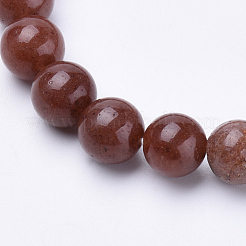 ナチュラルアベンチュリンビーズのストレッチブレスレット  ラウンド  1-3/4インチ〜2-1/8インチ（48~54mm）&nbsp;BJEW-S128-02