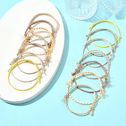 男性と女性のための14個7色のコットンコードブレスレットセット  ミックスカラー  5-1/8~11-3/8インチ（13~29cm）  2個/カラー&nbsp;BJEW-FS00025-03