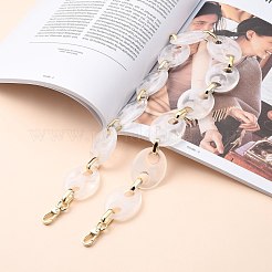 バッグハンドル  ccbプラスチックフレームコネクター付き  透明なアクリルリンクコネクターと合金スイベルクラスプ  バッグストラップ用交換アクセサリー用  ゴールドカラー  24.8インチ（63cm）&nbsp;AJEW-BA00022-02
