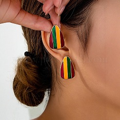 Треугольные серьги-гвоздики из сплава с эмалью&nbsp;FS-WG49E79-01